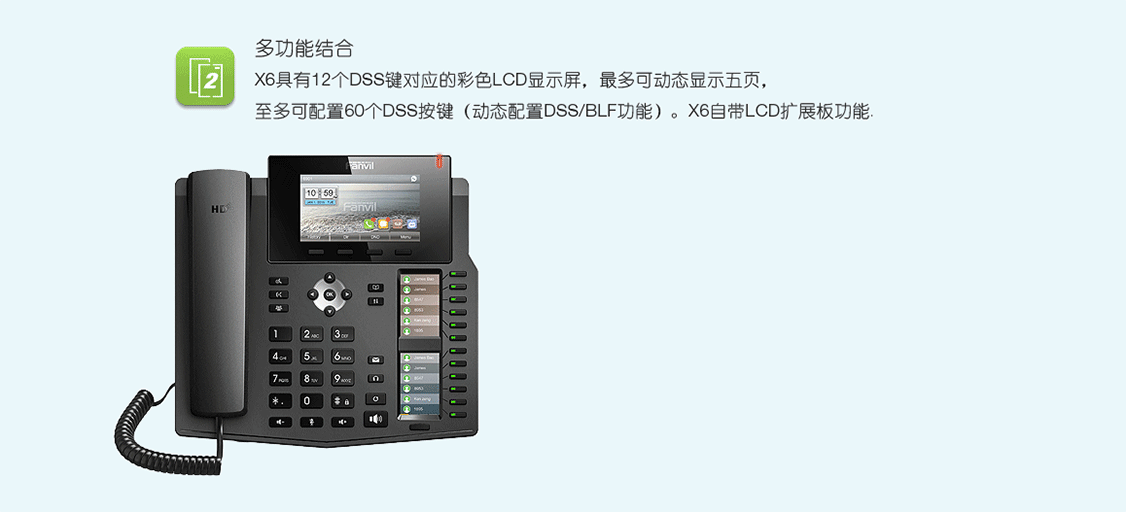 电话IP对讲管理主机X6功能键介绍