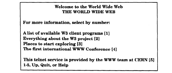 1991年的web页面