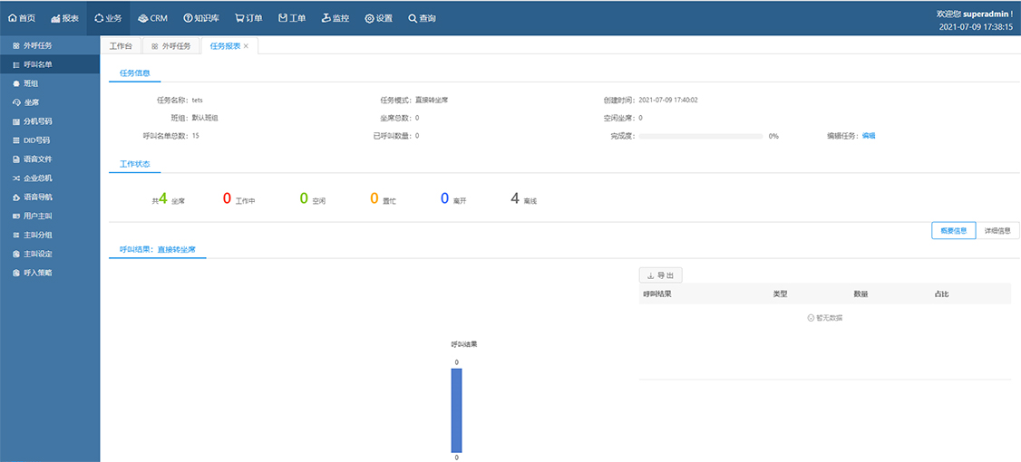 电话批量呼叫系统(图3) 外呼任务详情